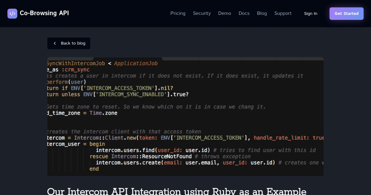 Our Intercom API Integration using Ruby as an Example | Co-Browsing API ...