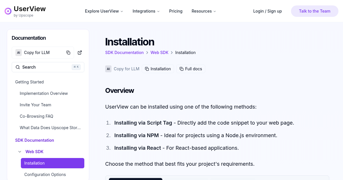 Web SDK | Cobrowsing API Documentation